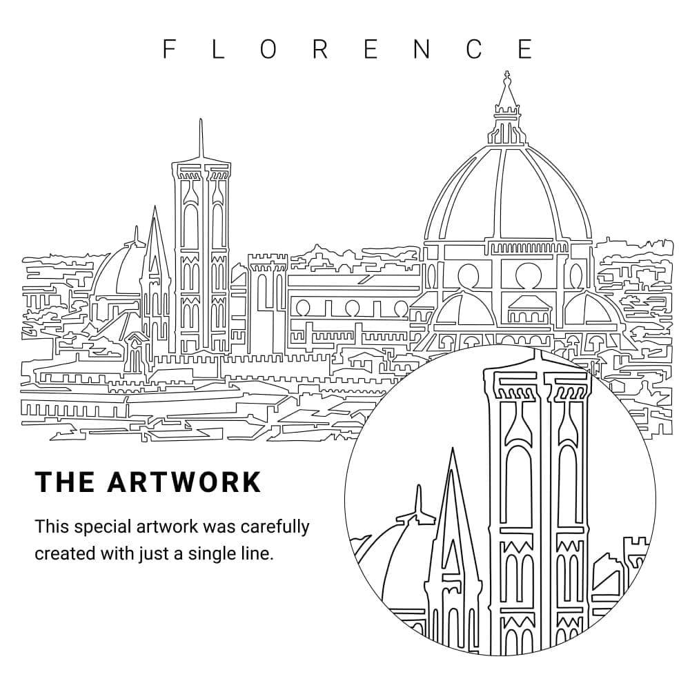 Florence Italy Vector Art - Single Line Art Detail Florence Italy Vector Art - Single Line Art Detail