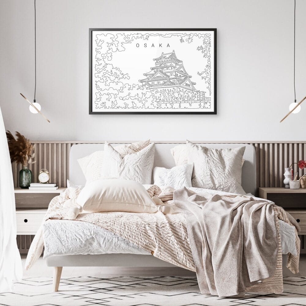 Framed Osaka Castle Wall Art for Bedroom Framed Osaka Castle Wall Art for Bedroom