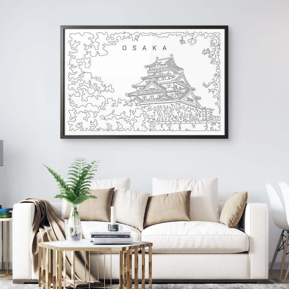Framed Osaka Japan Wall Art for Living Room Framed Osaka Japan Wall Art for Living Room