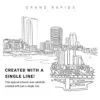 Grand Rapids Vector Art - Single Line Art Detail