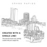 Grand Rapids Vector Art - Single Line Art Detail