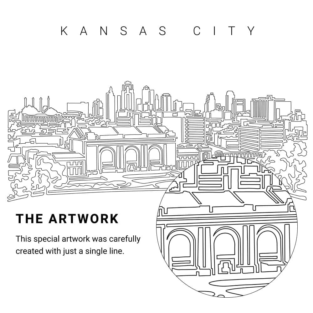 Kansas City Vector Art - Single Line Art Detail Kansas City Vector Art - Single Line Art Detail