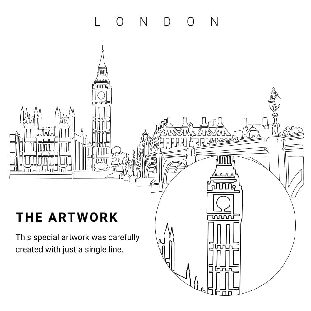 London Big Ben Vector Art - Single Line Art Detail London Big Ben Vector Art - Single Line Art Detail