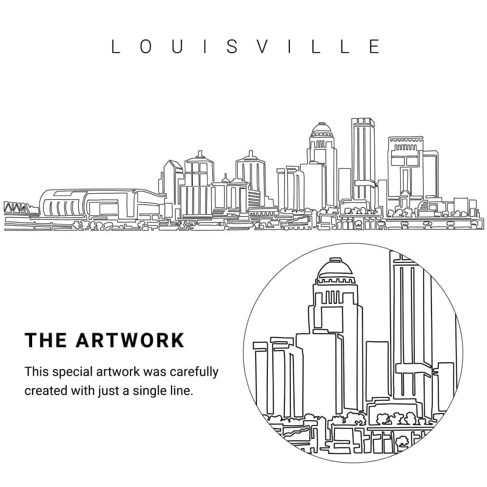 Louisville Skyline Vector Art - Single Line Art Detail Louisville Skyline Vector Art - Single Line Art Detail