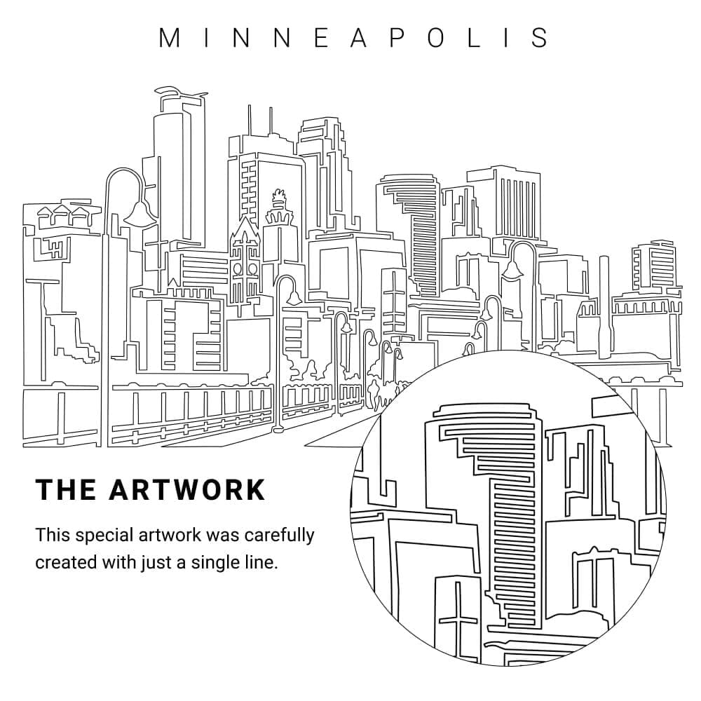 Minneapolis Vector Art - Single Line Art Detail Minneapolis Vector Art - Single Line Art Detail
