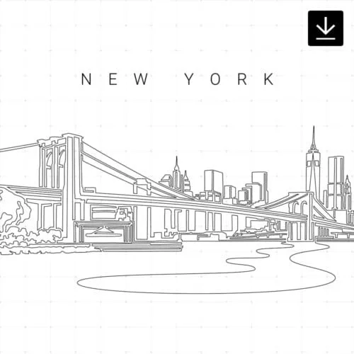 NYC Brooklyn Bridge SVG Digital Download