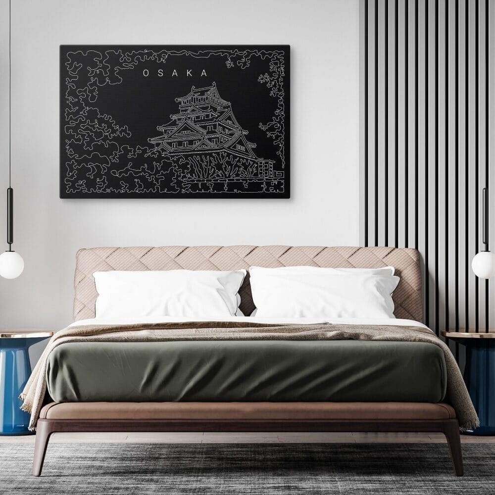 Osaka Japan Canvas Art Print - Bed Room - Dark Osaka Japan Canvas Art Print - Bed Room - Dark