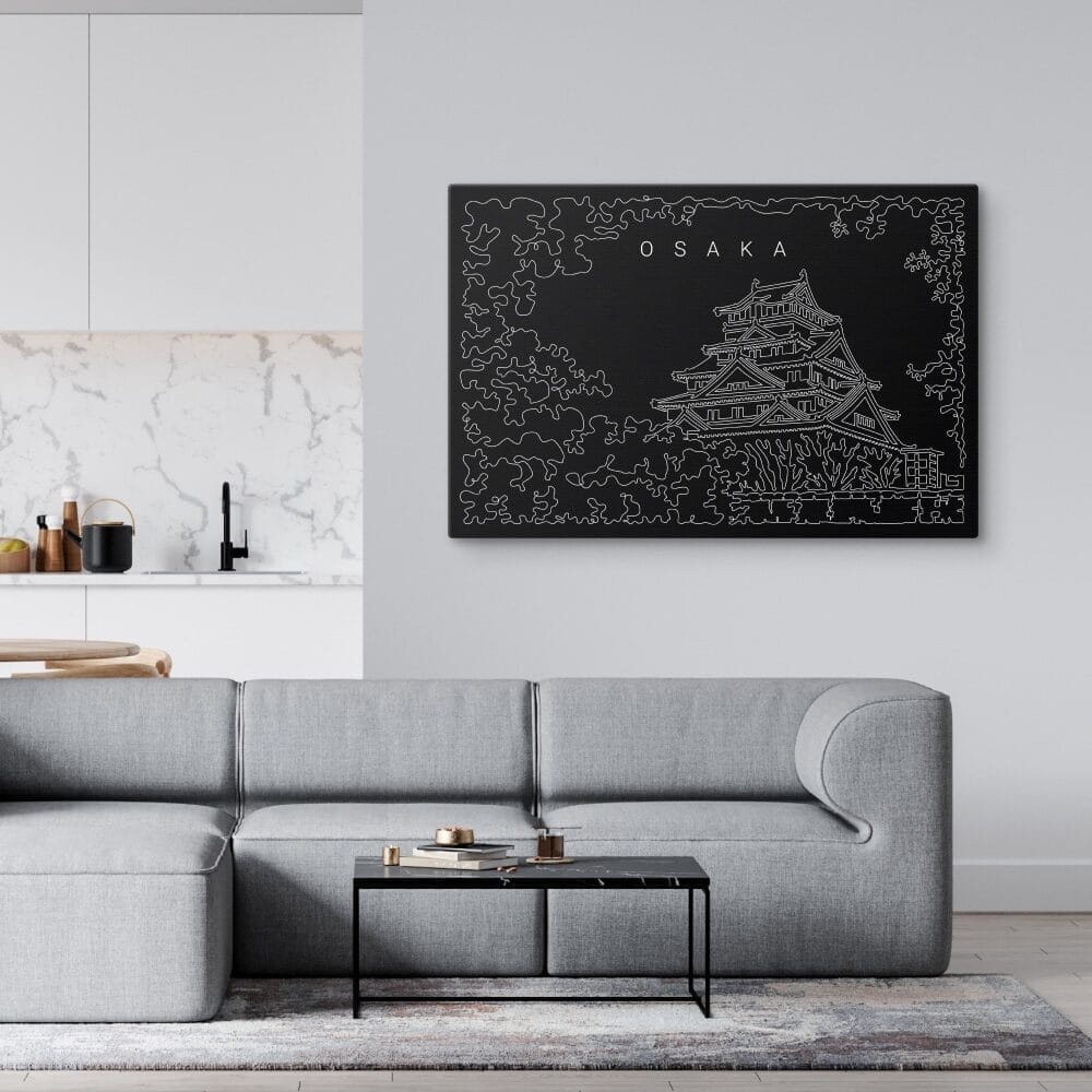 Osaka Japan Canvas Art Print - Living Room - Dark Osaka Japan Canvas Art Print - Living Room - Dark