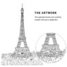 Paris Eiffel Tower Vector Art - Single Line Art Detail - Portrait