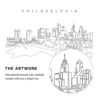 Philadelphia Skyline Vector Art - Single Line Art Detail