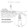 Portland Maine Vector Art - Single Line Art Detail