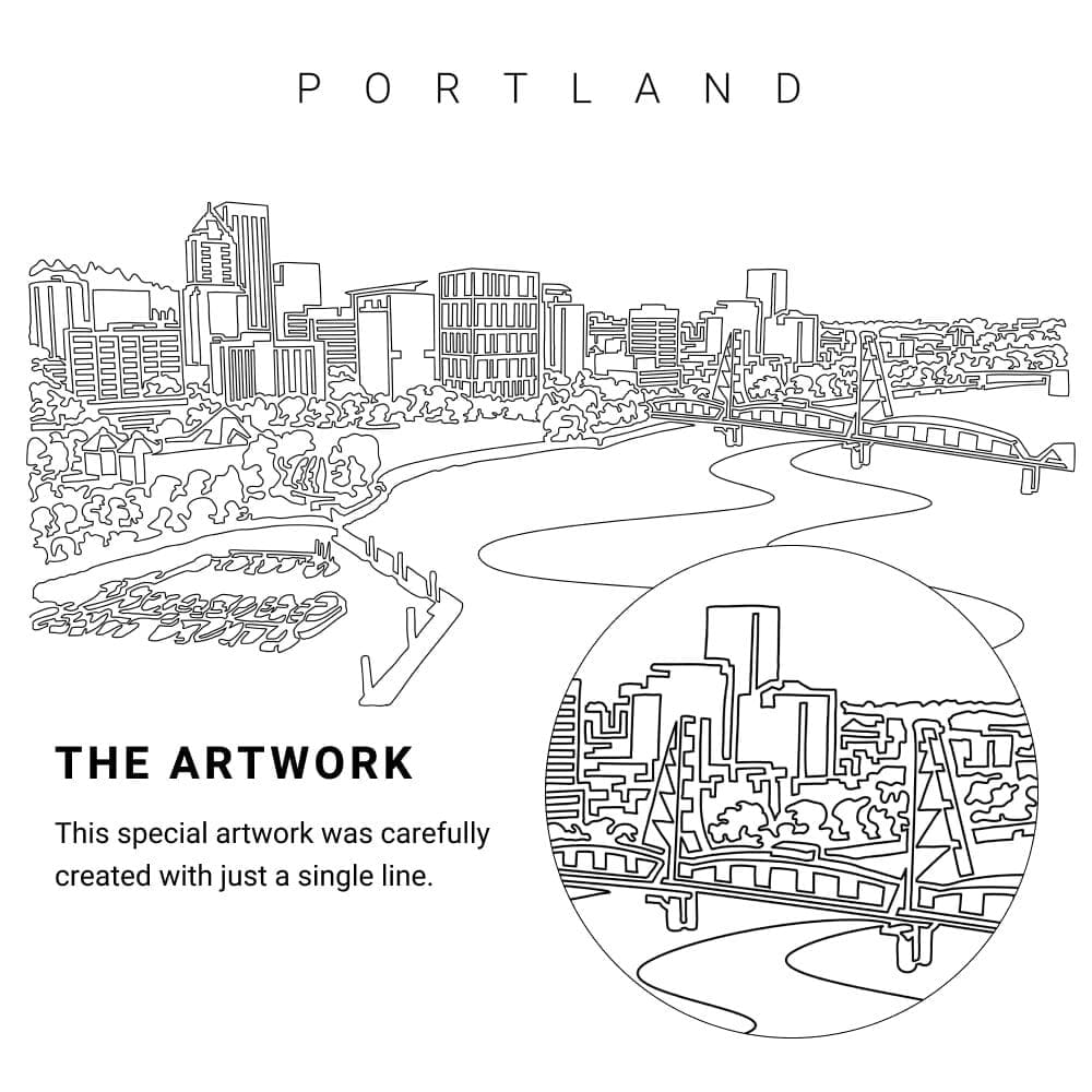 Portland Vector Art - Single Line Art Detail Portland Vector Art - Single Line Art Detail