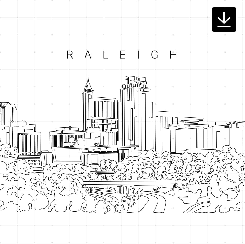 Raleigh NC Skyline SVG - Download