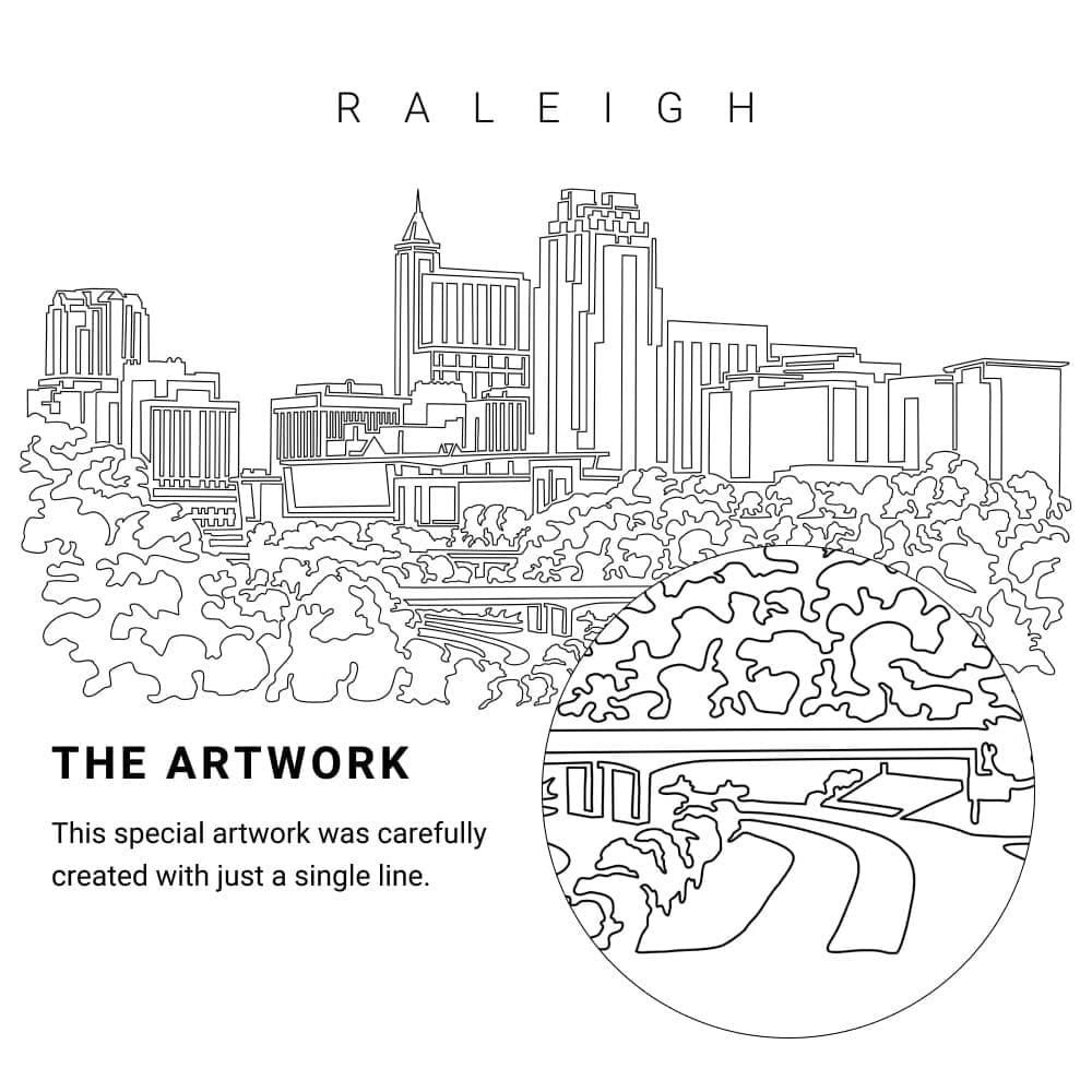 Raleigh NC Vector Art - Single Line Art Detail Raleigh NC Vector Art - Single Line Art Detail