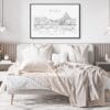 Rome Skyline Art Print for Bedroom - Dark