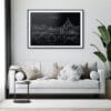 Rome Skyline Art Print for Living Room - Dark