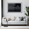Rome Skyline Art Print for Living Room - Dark