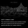 Rome Skyline One Line Drawing Art - Dark