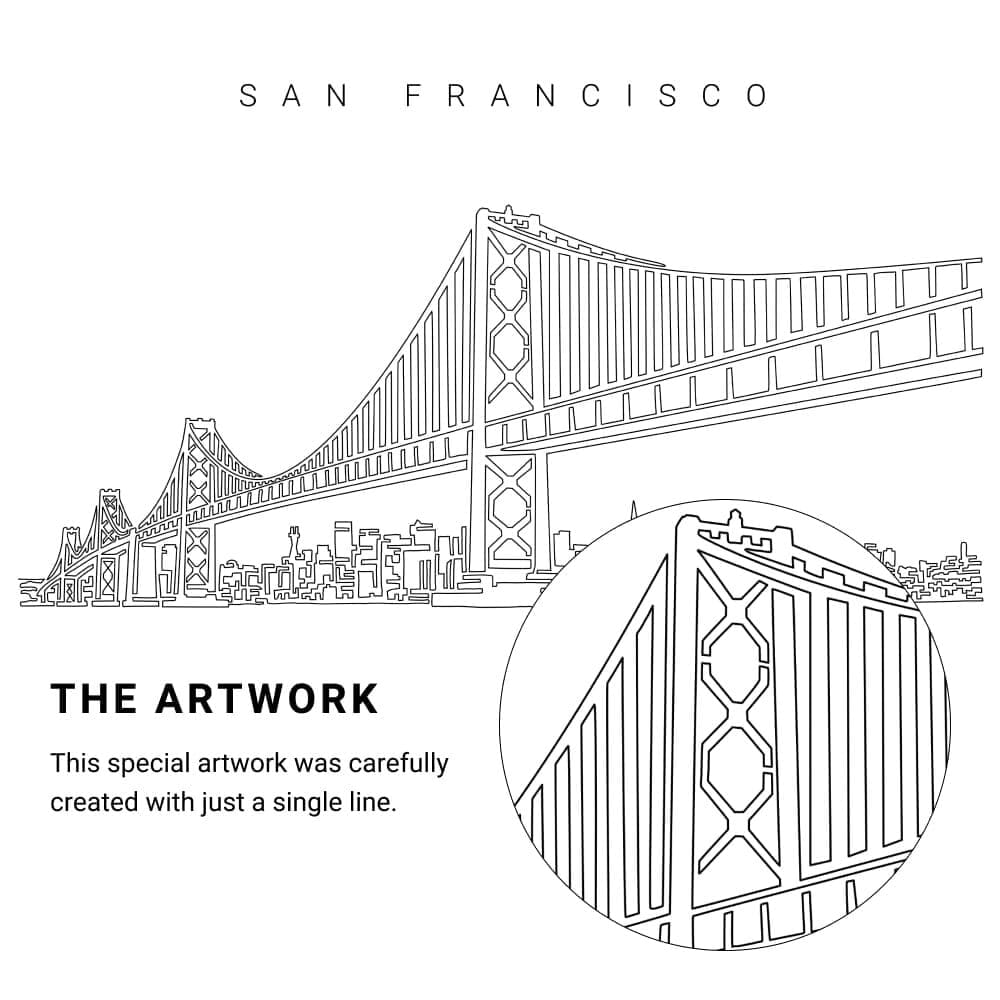 San Francisco Vector Art - Single Line Art Detail San Francisco Vector Art - Single Line Art Detail