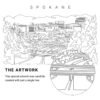 Spokane WA Vector Art - Single Line Art Detail