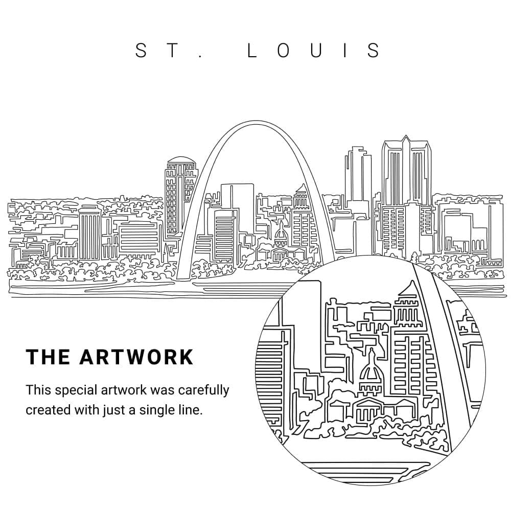 St Louis Skyline Vector Art - Single Line Art Detail St Louis Skyline Vector Art - Single Line Art Detail