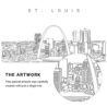 St Louis Skyline Vector Art - Single Line Art Detail