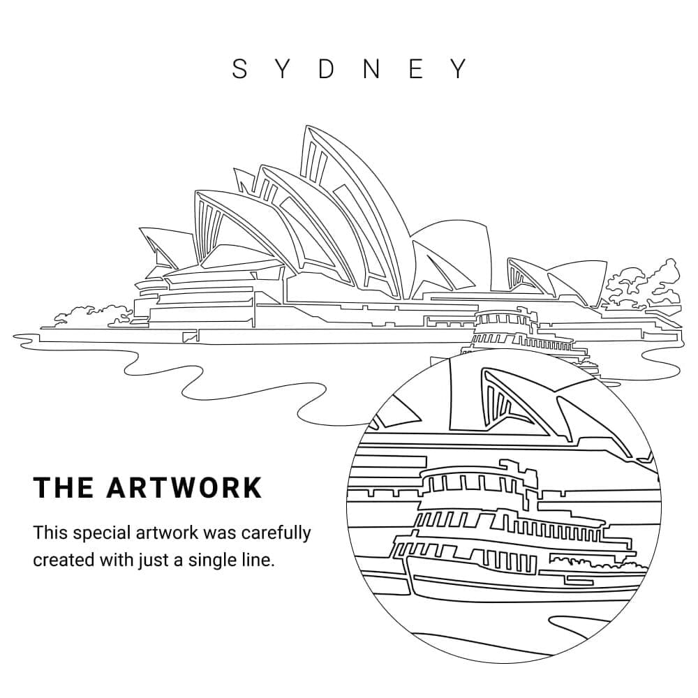Sydney Opera House Vector Art - Single Line Art Detail Sydney Opera House Vector Art - Single Line Art Detail