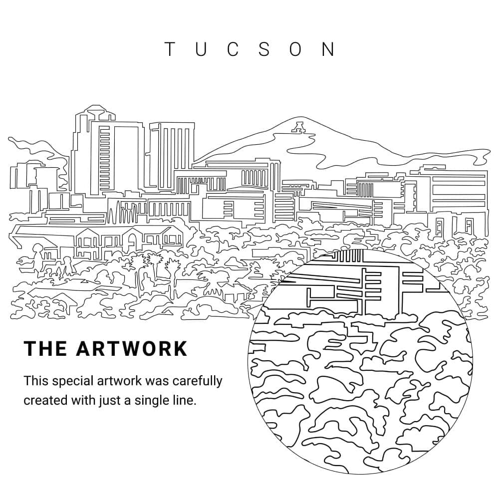 Tucson AZ Vector Art - Single Line Art Detail Tucson AZ Vector Art - Single Line Art Detail