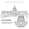 Washington DC Capitol Vector Art - Single Line Art Detail