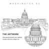 Washington DC Capitol Vector Art - Single Line Art Detail