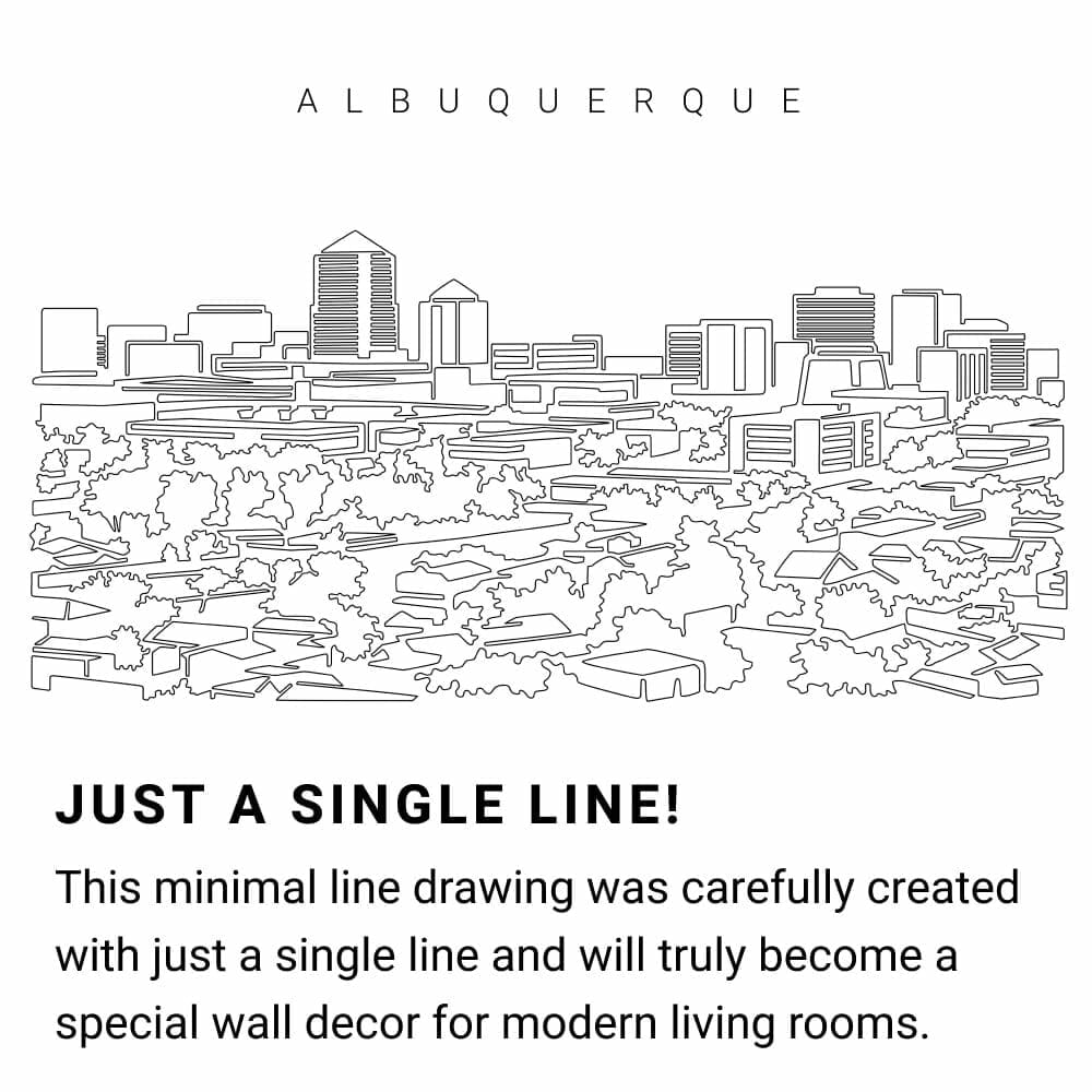 Albuquerque Skyline Continuous Line Drawing Art Work Albuquerque Skyline Continuous Line Drawing Art Work