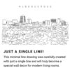 Albuquerque Skyline Continuous Line Drawing Art Work