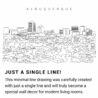Albuquerque Skyline Continuous Line Drawing Art Work