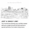 Albuquerque Skyline Continuous Line Drawing Art Work