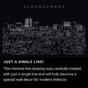 Albuquerque Skyline One Line Drawing Art - Dark