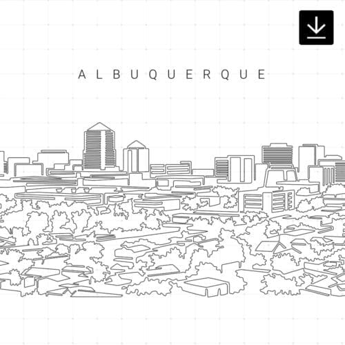 Albuquerque Skyline Vector Art - Digital Download