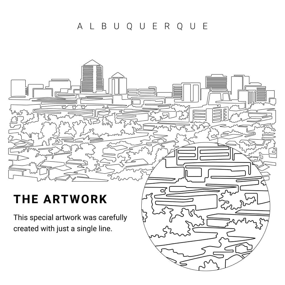 Albuquerque Vector Art - Single Line Art Detail Albuquerque Vector Art - Single Line Art Detail