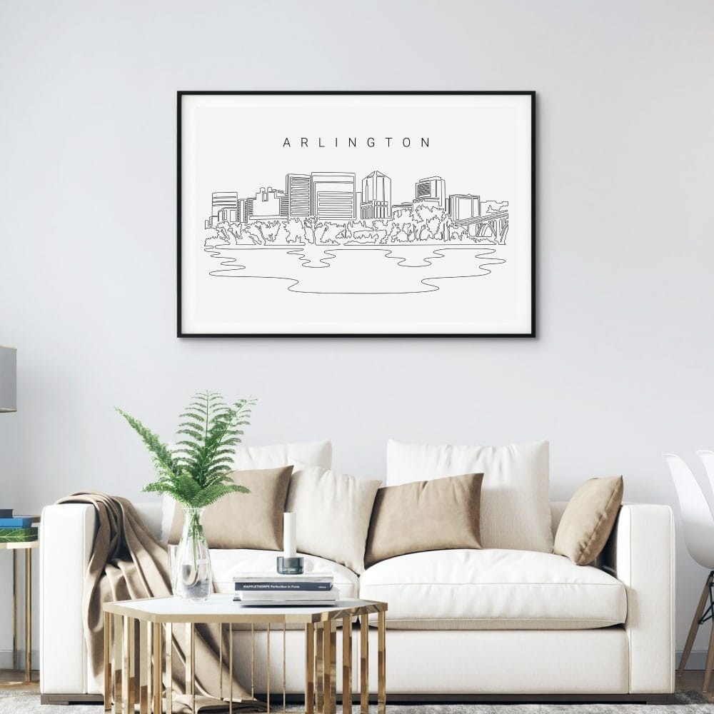 Arlington Skyline Art Print for Living Room Arlington Skyline Art Print for Living Room