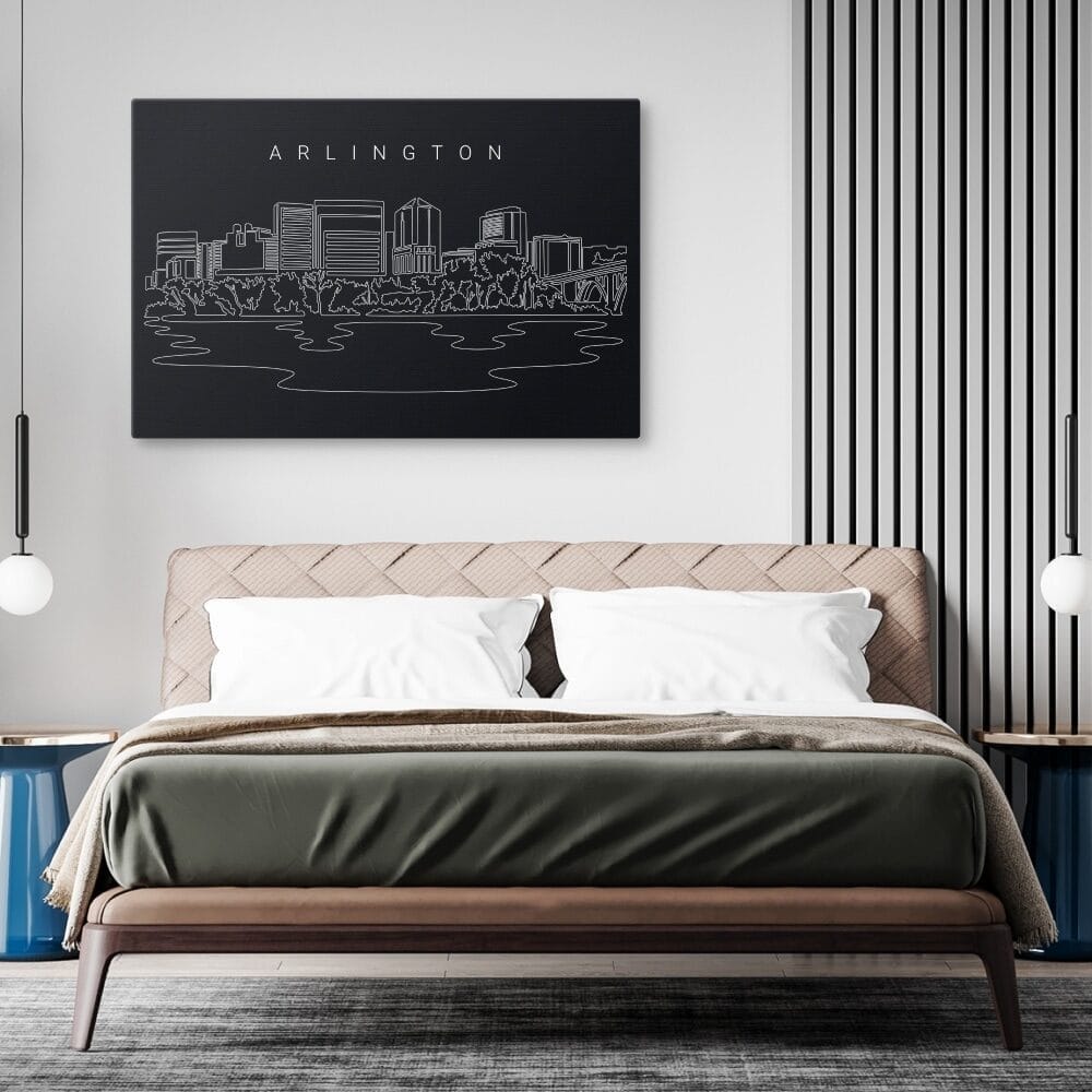 Arlington Skyline Canvas Art Print - Bed Room - Dark Arlington Skyline Canvas Art Print - Bed Room - Dark