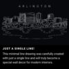 Arlington Skyline One Line Drawing Art - Dark