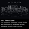 Arlington Skyline One Line Drawing Art - Dark