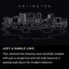 Arlington Skyline One Line Drawing Art - Dark