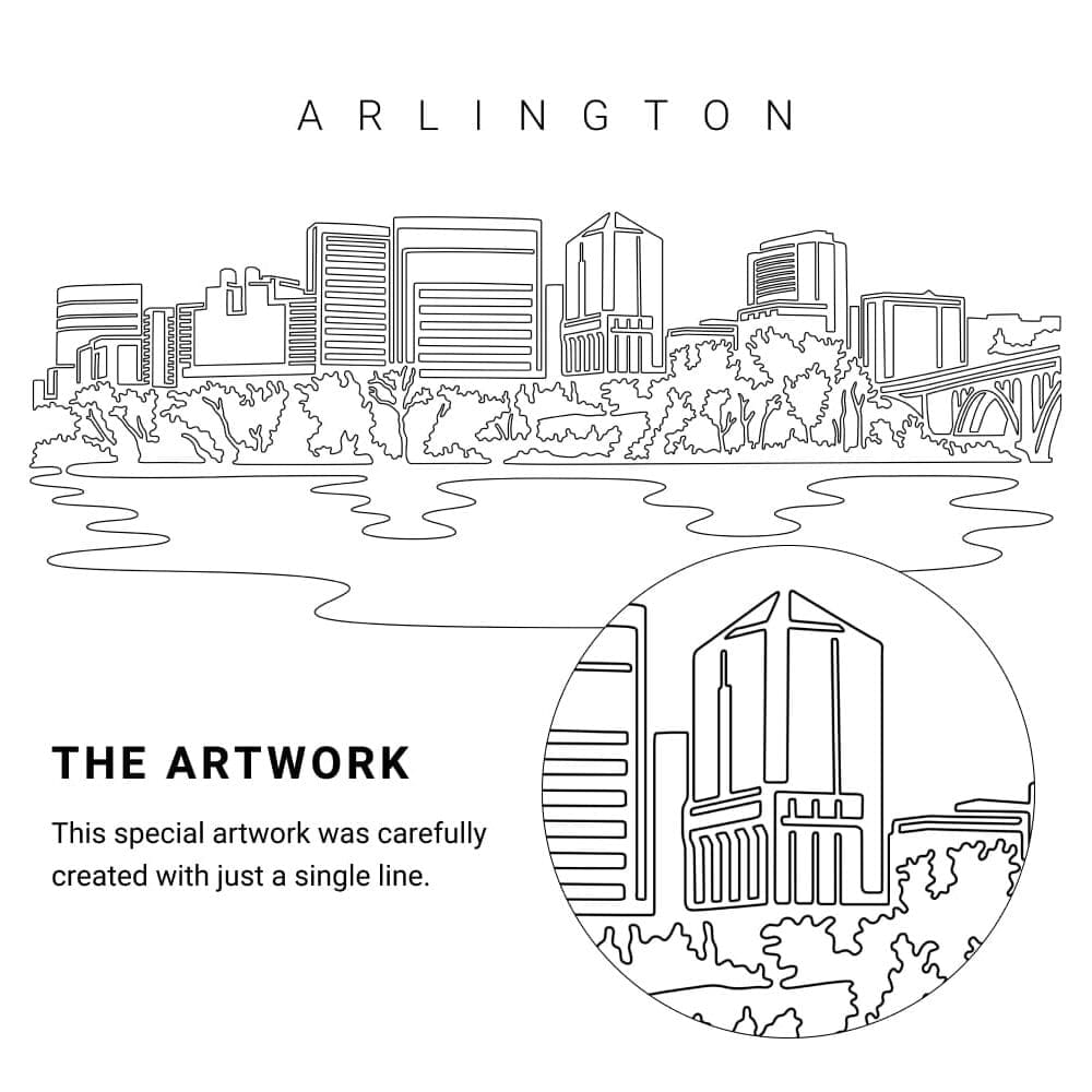 Arlington Vector Art - Single Line Art Detail Arlington Vector Art - Single Line Art Detail