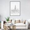 Bangkok Wat Arun Art Print for Living Room - Portrait