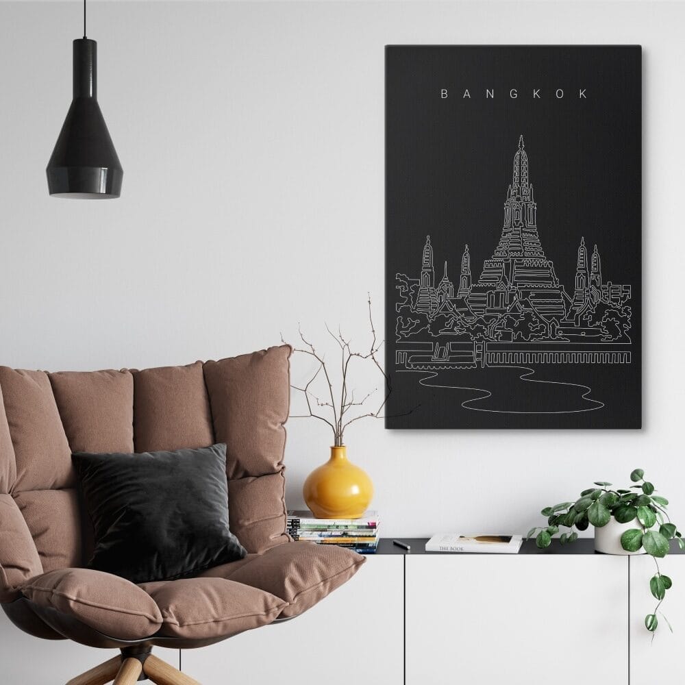 Bangkok Wat Arun Canvas Art Print - Wall Decor - Portrait - Dark Bangkok Wat Arun Canvas Art Print - Wall Decor - Portrait - Dark