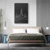 Bangkok Wat Arun Canvas Art Print for Bedroom - Portrait - Dark