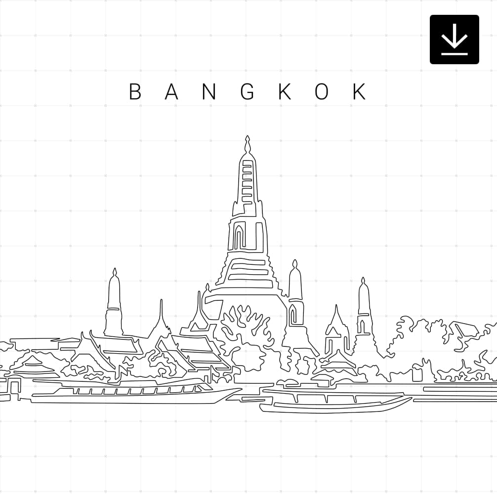 Bangkok Wat Arun Vector Art – Digital Download