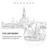 Bangkok Wat Arun Vector Art - Single Line Art Detail