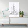 Chicago Skyline Canvas Art Print - Home Decor - Portrait