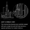 Chicago Skyline One Line Drawing - Portrait - Dark